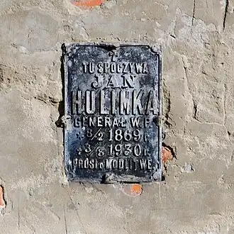 Tablica na kaplicy grobowej