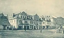 Widok rynku w Myślenicach około 1933