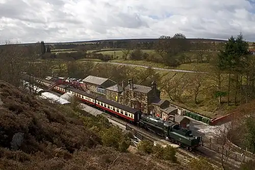 Zabytkowa kolej North York Moors Railway﻿(inne języki), stacja﻿(inne języki) w Goathland