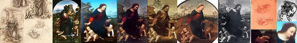 Narodzenie autorstwa naśladowców Leonarda da Vinci - Salai, Cesare da Sesto, Fernando Yanez de la Almedina i inni