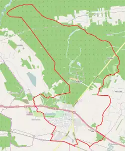Mapa konturowa Nekli, w centrum znajduje się punkt z opisem „Rajmundowo”