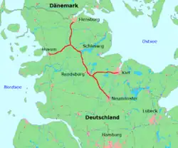 Mapa przebiegu linii kolejowej 1040