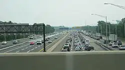 Korek na odcinku płatnej autostrady New Jersey Turnpike w okolicach Monroe