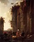 Nicolaes Berchem, Ruiny we Włoszech, 1658