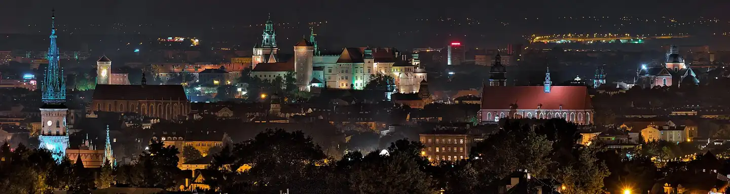 Panorama centrum miasta nocą