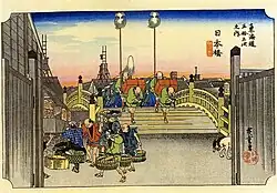 Hiroshige Andō (1797–1858), Most Nihonbashi w Edo, z cyklu 53 stacje Tōkaidō