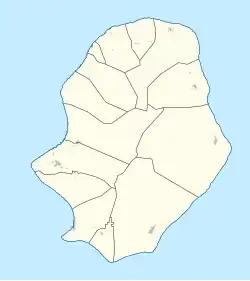 Mapa konturowa Niue, po lewej znajduje się punkt z opisem „Alofi”