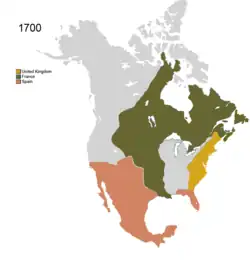Kolonizacja Ameryki Północnej w 1700 roku
