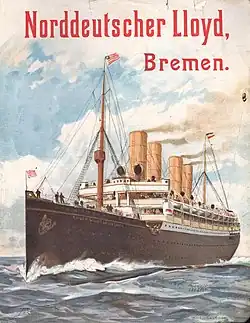 Plakat z 1903 roku przedstawiający transatlantyk „Kaiser Wilhelm der Große”
