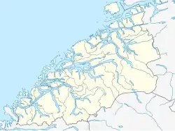 Mapa konturowa Møre og Romsdal, na dole znajduje się punkt z opisem „Geiranger”