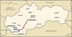 Mapa przebiegu linii kolejowej 150