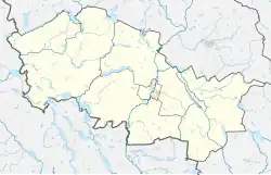 Mapa konturowa powiatu nowomiejskiego, blisko górnej krawiędzi po lewej znajduje się punkt z opisem „Uroczysko Piotrowice”