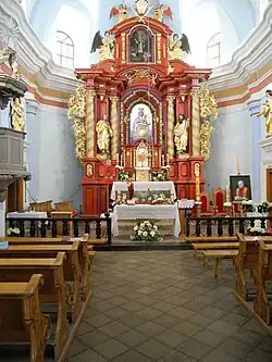 Wnętrze w roku 2010 doprowadzone do stanu pierwotnego z czasów barokowych.