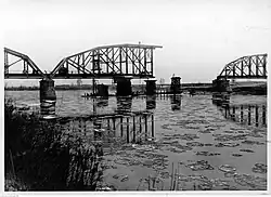 Odbudowa mostu na Sanie przez Niemców. 1939