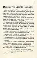 Sowiecka ulotka do żołnierzy polskich, 17 września 1939 – Dowódca Frontu Białoruskiego Michaił Kowalow