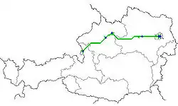 Mapa przebiegu linii kolejowej