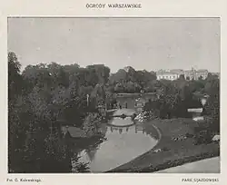 Widok na staw od południa w 1901 roku