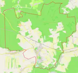 Mapa konturowa Osiecka, u góry nieco na prawo znajduje się punkt z opisem „Szerokie Bagno”