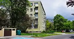 Wschodnia strona osiedla, na pierwszym planie blok 3