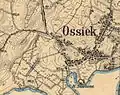 Osiek na mapie z 1910