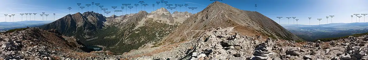 Panorama 360° ze szczytu Osterwy (z podpisami)