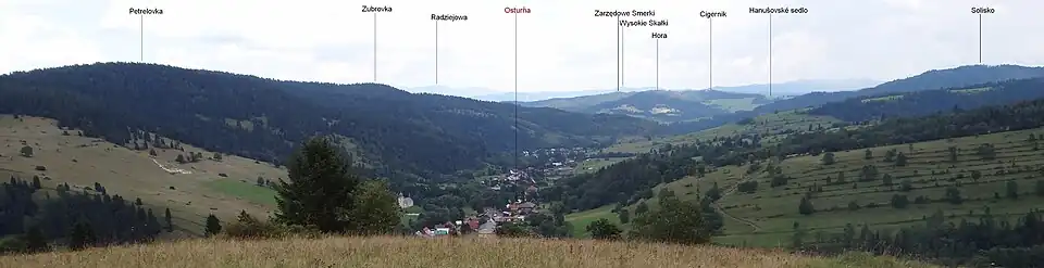 Widok na Kotlinę Spiską, Osturnię i szczyty Zamagurza