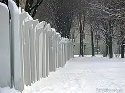 Otoczenie pomnika zimą