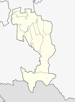 Mapa konturowa Inguszetii, w centrum znajduje się punkt z opisem „Magas”