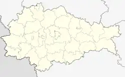 Mapa konturowa obwodu kurskiego, na dole po lewej znajduje się punkt z opisem „Kołmakow”