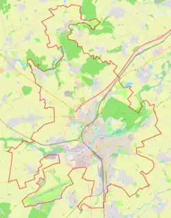 Mapa konturowa Przerowa, w centrum znajduje się punkt z opisem „Městský stadion Přerov”