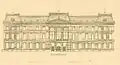 Pałac Kronenberga – Widok od ulicy Mazowieckiej, litografia z „Atlas zur Zeitschrift für Bauwesen”, pod redakcją G. Erbkama, 1874