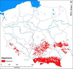Złoża piaskowca w Polsce (kliknij, by powiększyć)