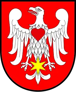 Herb Drezdenka obowiązujący od 1945 do 1996 roku