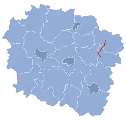 Mapa przebiegu linii kolejowej