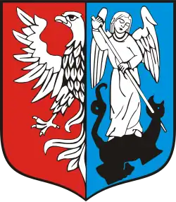 Św. Michał zabijający smoka w herbie Mieściska