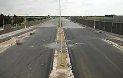 Budowa trasy w pobliżu węzła "Opacz"