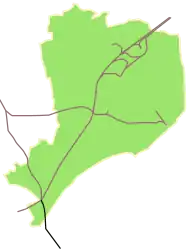 Mapa przebiegu linii kolejowej 43