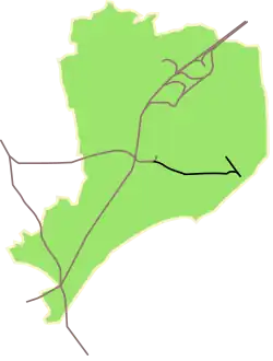 Mapa przebiegu linii kolejowej 52 (część powiatowa), 451