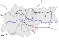 Mapa przebiegu linii kolejowej 109