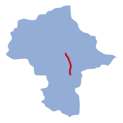 Mapa przebiegu linii kolejowej 13