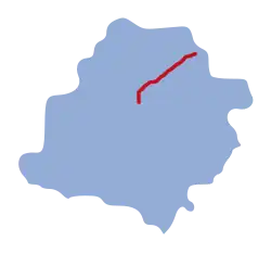 Mapa przebiegu linii kolejowej 15