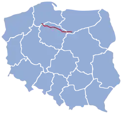 Mapa przebiegu linii kolejowej 208