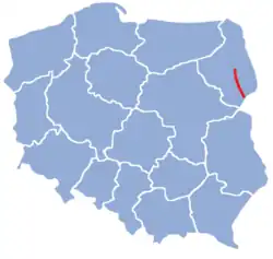 Mapa przebiegu linii kolejowej 32