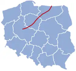 Mapa przebiegu linii kolejowej 353