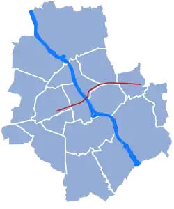 Mapa przebiegu linii kolejowej 448