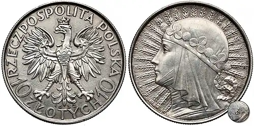 10 złotych Polonia 1932 głębokie bicie