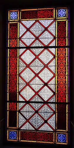 Kraków ul. Karmelicka 29 Pałac Pokutyńskich Witraż na II półpiętrze (1918).