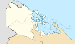 Mapa konturowa Bocas del Toro, na dole znajduje się punkt z opisem „Chiriquí Grande”