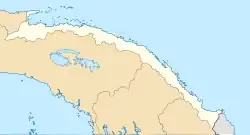 Mapa konturowa Kuna Yala, blisko górnej krawiędzi po lewej znajduje się punkt z opisem „San Blas”