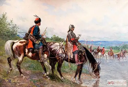 Pancerni przeprawiający się przez bród